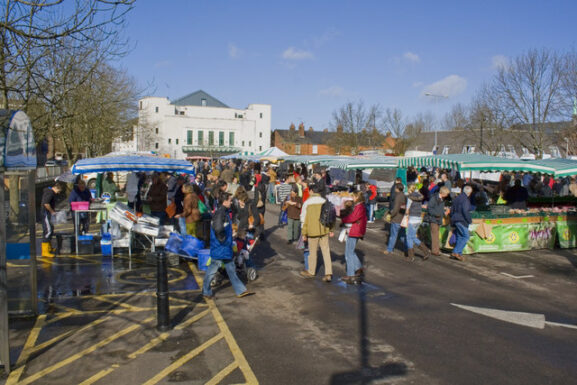 Local farmers market representing a community marketplace